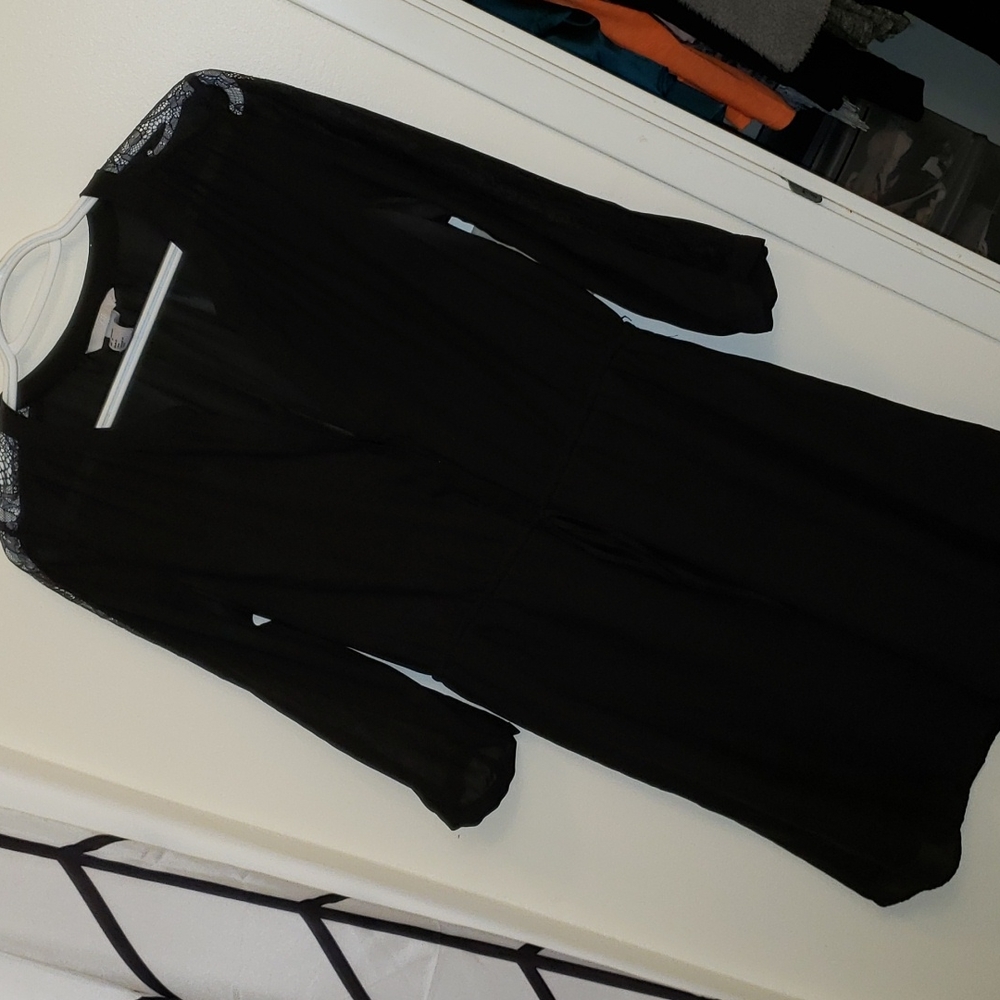 Womens cute black dress with lace